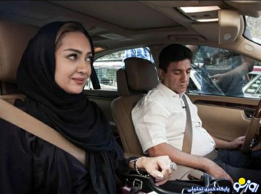 عکس لو رفته از نیکی کریمی در ماشین لاکچری امیر قلعه نویی