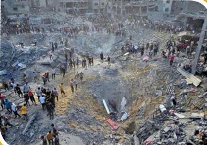 حضور و برقراری امنیت در ویرانه‌های غزه!