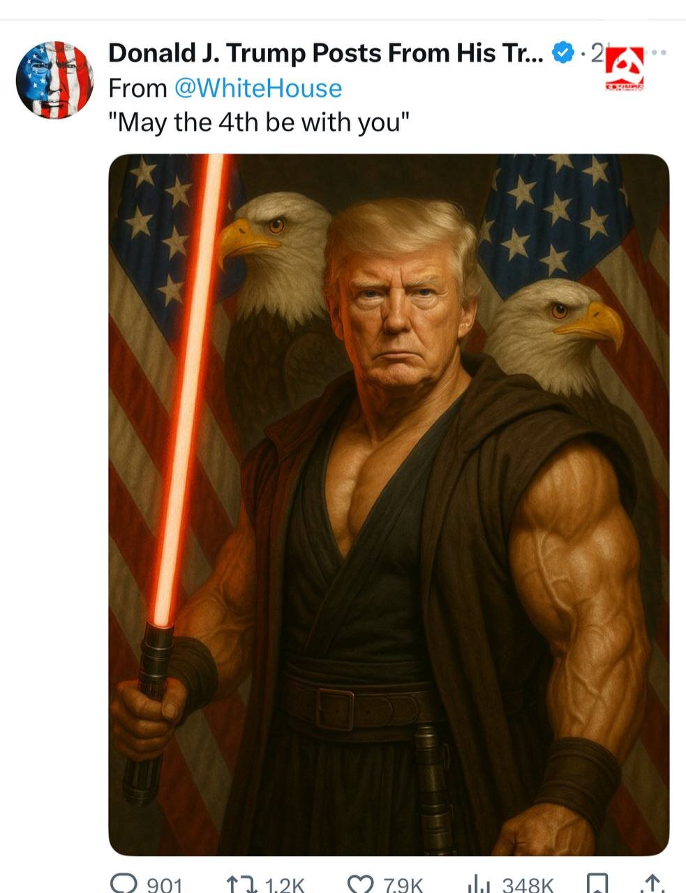 خودنمایی تازه ترامپ با یک شخصیت ابرقهرمانی + عکس