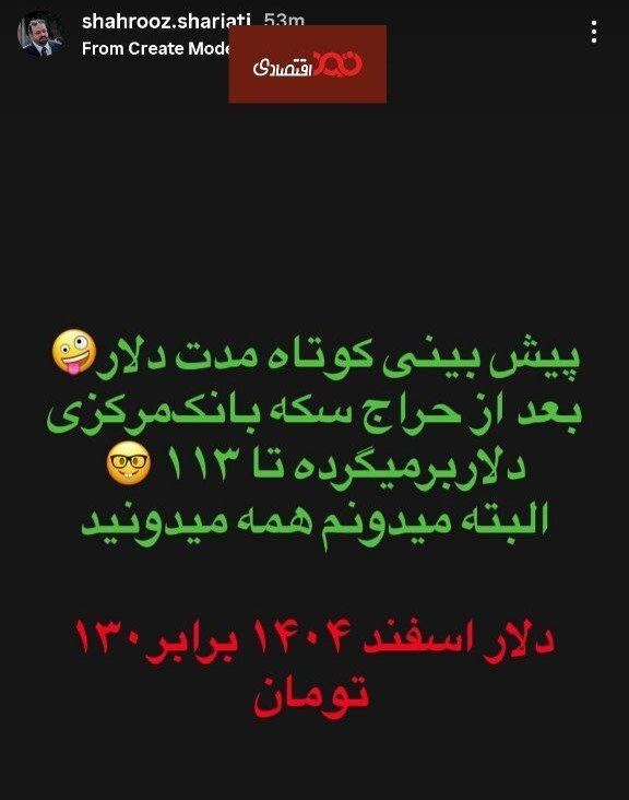 پیش‌بینی قیمت دلار